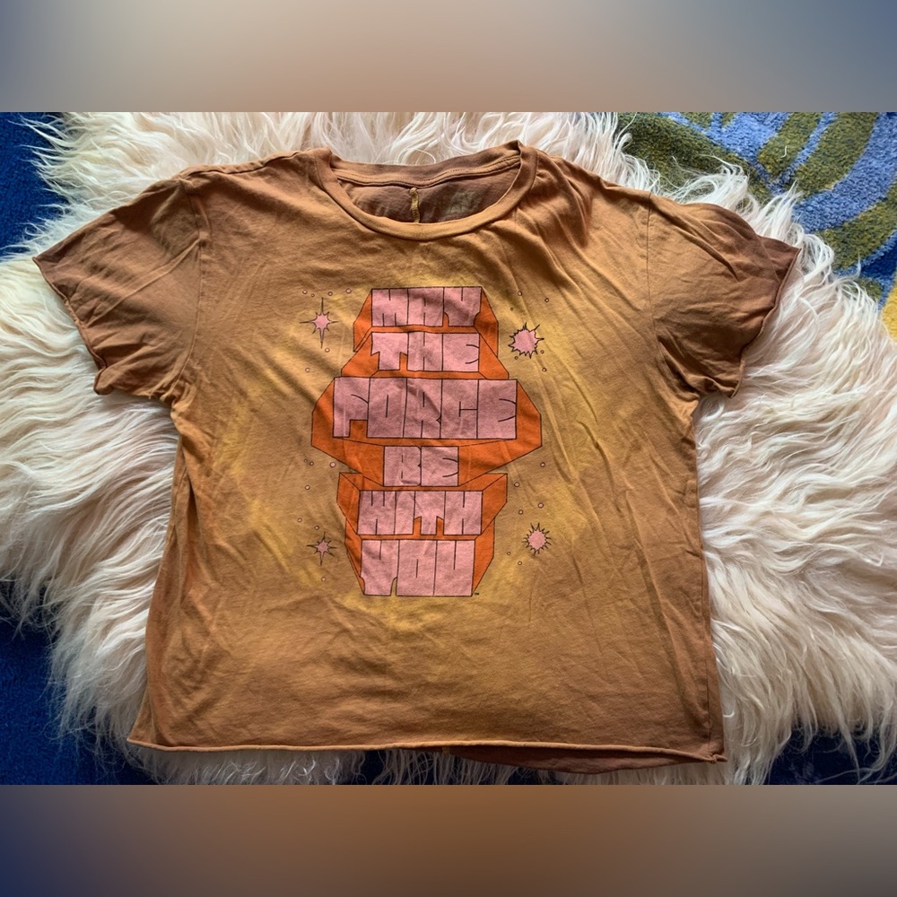 Retro Star Wars hand dyed crop tshirt vintage style lettering comfy cotton